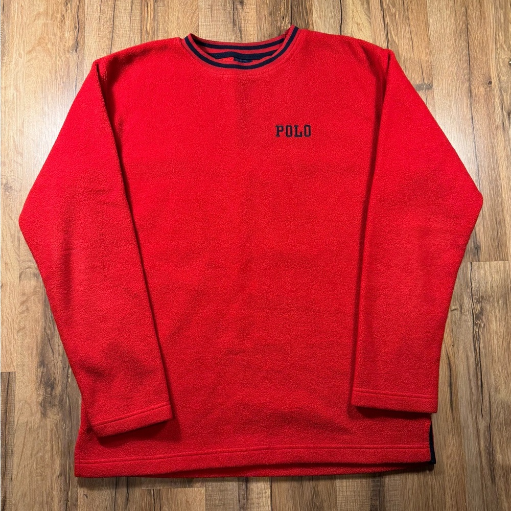Ralph Lauren Polo Red Navy Fleece Pullover Sweatshirt Men’s Large
